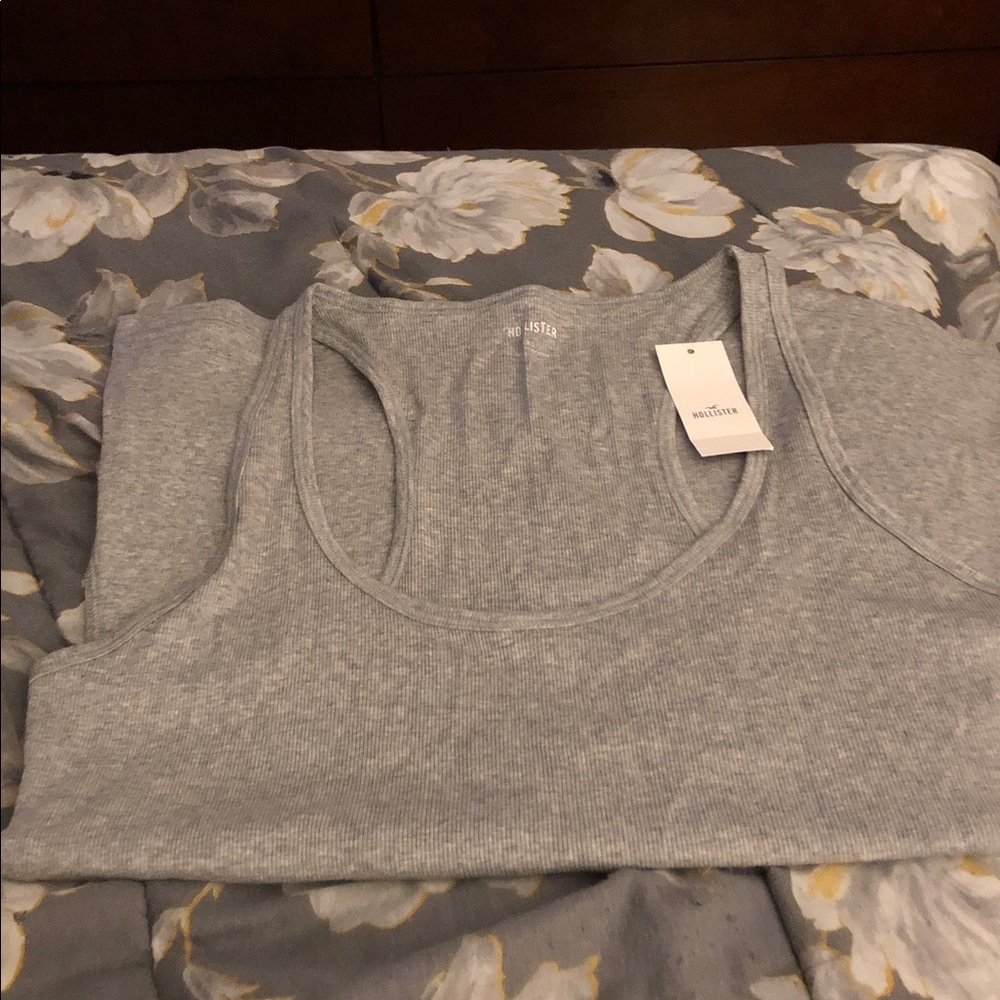 Hollister Icon Racerback Grey Tank Top size XL
